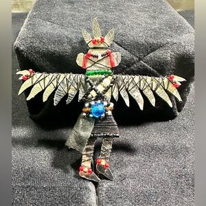 Vtg: 1989 Liz Tech Kachina Eagle Dancer Accent Collectors Brooch